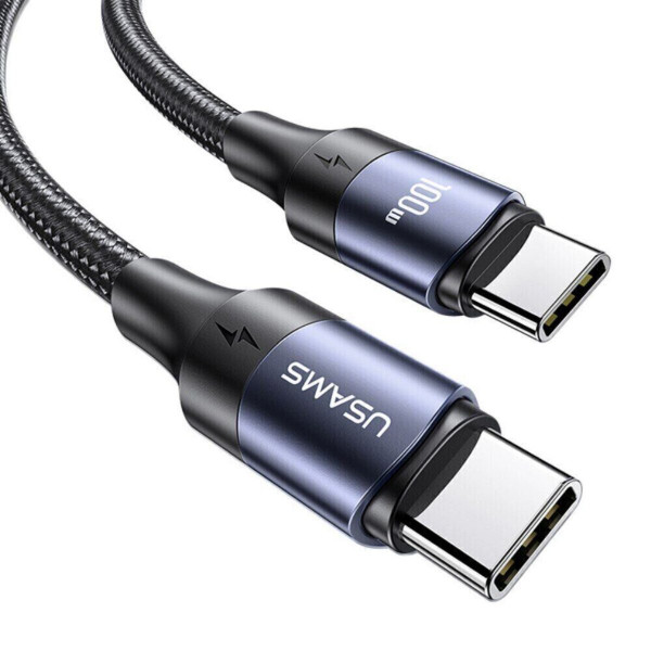 Кабель Usams US-SJ524 U71 Type-C To Type-C 100W PD Fast Charging & Data Cable 1.2m чорний