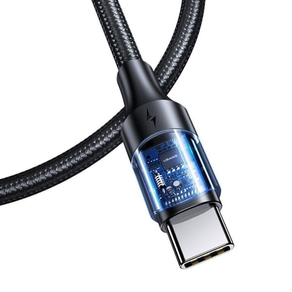 Кабель Usams US-SJ524 U71 Type-C To Type-C 100W PD Fast Charging & Data Cable 1.2m чорний