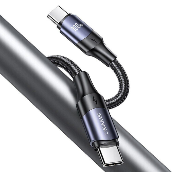 Кабель Usams US-SJ524 U71 Type-C To Type-C 100W PD Fast Charging & Data Cable 1.2m чорний