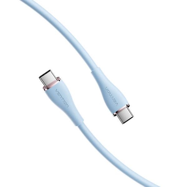 Кабель Vention USB 2.0 C Male to C Male 5A Cable 1M Light Blue Silicone Type (TAWSF)