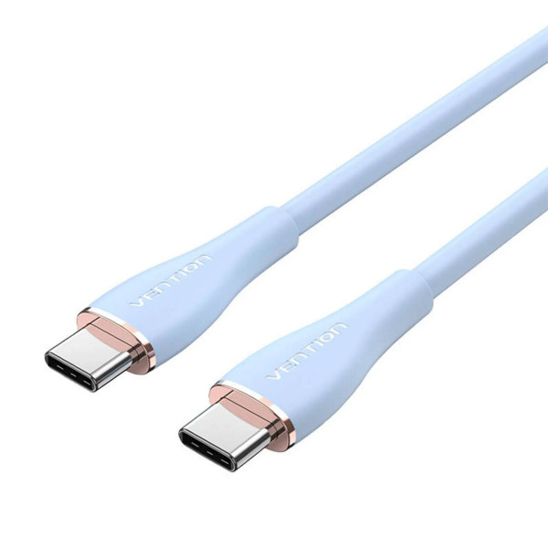 Кабель Vention USB 2.0 C Male to C Male 5A Cable 1M Light Blue Silicone Type (TAWSF)