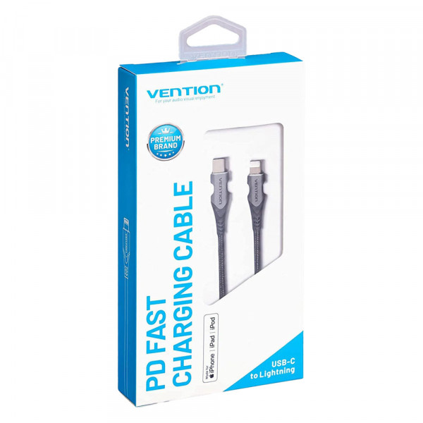 Кабель Vention USB 2.0 C to Lightning Cable 1M Gray Aluminum Alloy Type (TACHF)