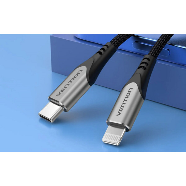 Кабель Vention USB 2.0 C to Lightning Cable 1M Gray Aluminum Alloy Type (TACHF)