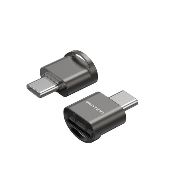 Картридер Vention USB 2.0 Type-C MicroSD Card Reader Gray Zinc Alloy Type