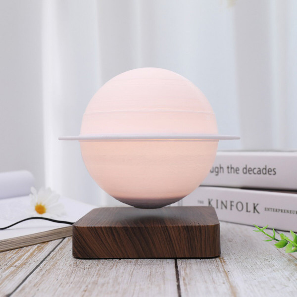 Магнітна левітаційна лампа HCNT Levitating Lamp Saturn Dark Wood Grain