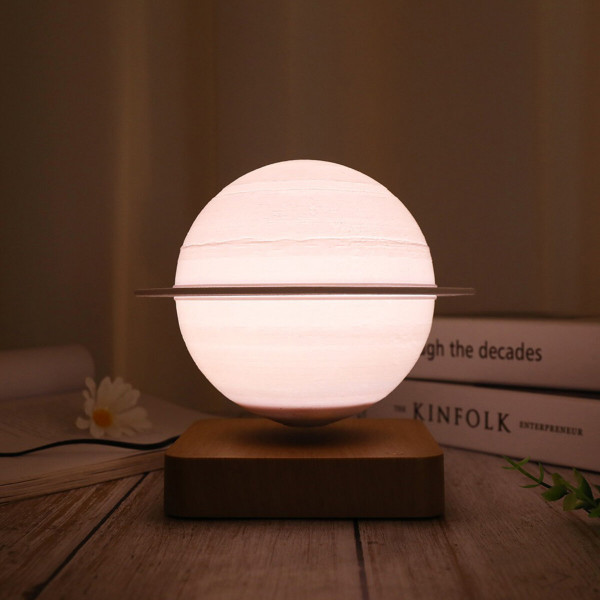 Магнітна левітаційна лампа HCNT Levitating Lamp Saturn Dark Wood Grain