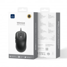 Маніпулятор миша бездротова WIWU USB2.0 Wired Mouse WM111 Black (6977703656879)