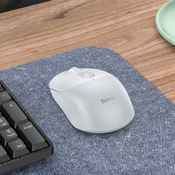 Маніпулятор миша HOCO GM28 2.4G business wireless mouse White Gray