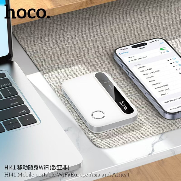 Маршрутизатор HOCO HI41 Mobile portable WiFi (Europe Asia and Africa) White