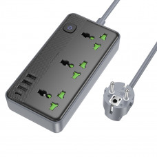Мережевий подовжувач BOROFONE BAC2A Leya 3 position socket(1C3A)(EU) Чорний