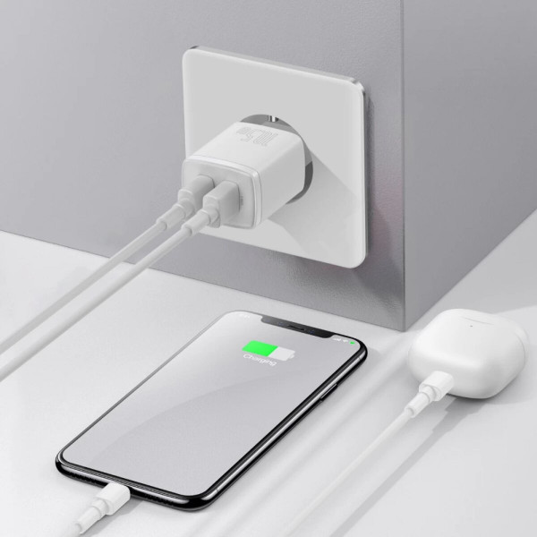 Мережевий зарядний пристрій Baseus Compact Charger 2U 10.5W EU Білий