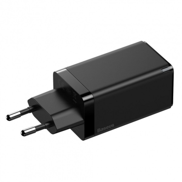 Мережевий зарядний пристрій Baseus GaN3 Pro Fast Charger 2C+U 65W (Cable Type-C to Type-C 100W(20V/5A) 1m) Black