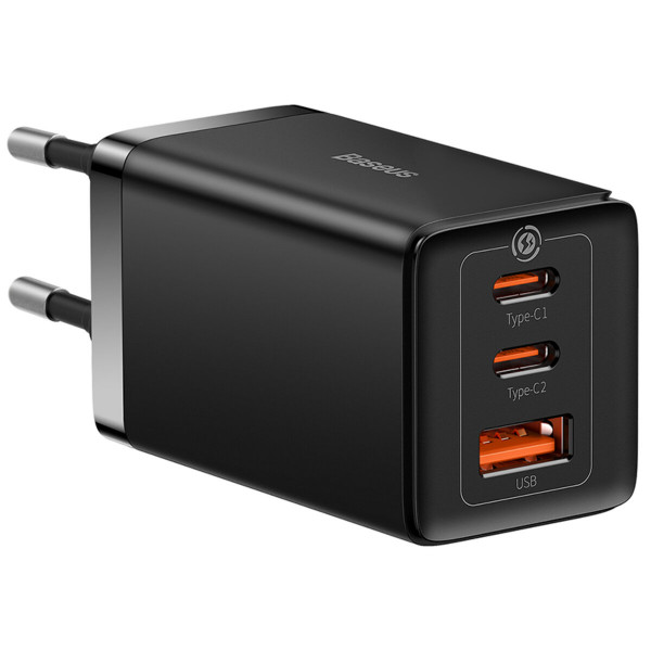 Мережевий зарядний пристрій Baseus GaN5 Pro Fast Charger 2C+U 65W EU Black(Include：Baseus Xiaobai series fast charging Cable Type-C to Type-C 100W(