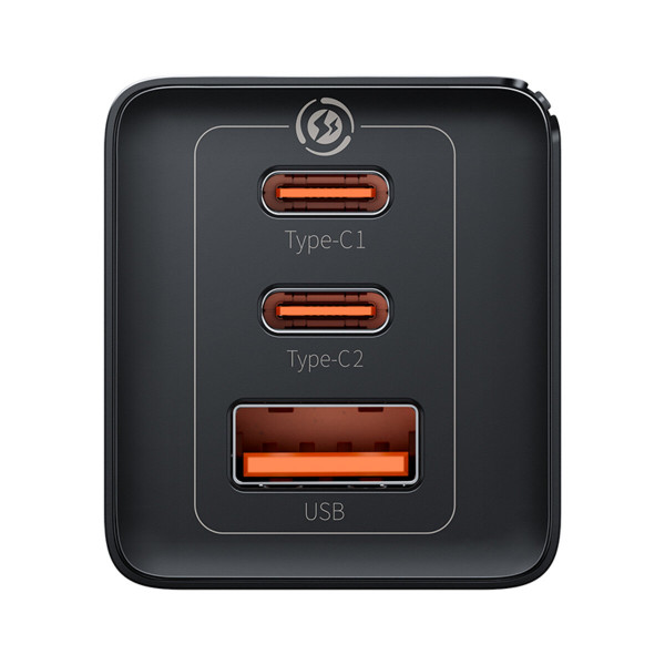 Мережевий зарядний пристрій Baseus GaN5 Pro Fast Charger 2C+U 65W EU Black(Include：Baseus Xiaobai series fast charging Cable Type-C to Type-C 100W(