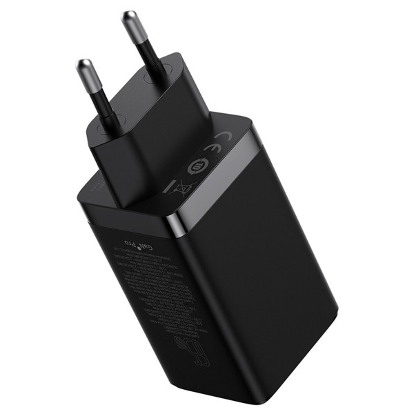 Мережевий зарядний пристрій Baseus GaN5 Pro Fast Charger 2C+U 65W EU Black(Include：Baseus Xiaobai series fast charging Cable Type-C to Type-C 100W(