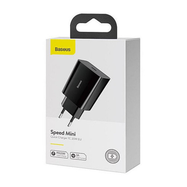 Мережевий зарядний пристрій Baseus Speed Mini Quick Charger 1C 20W EU Black