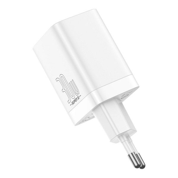 Мережевий зарядний пристрій Baseus Super Si Pro Quick Charger C+U 30W EU Білий