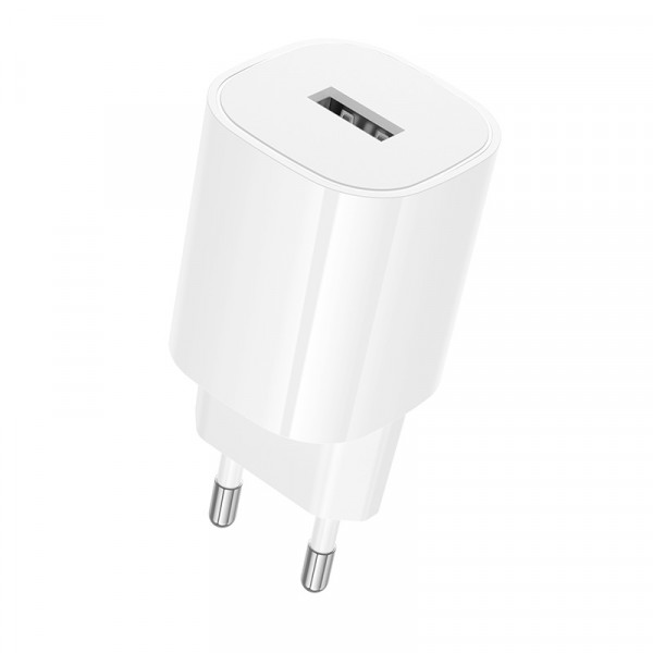 Мережевий зарядний пристрій BOROFONE BA101A Pudding single port charger (EU) White (6941991124013)
