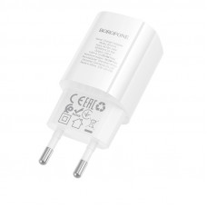 Мережевий зарядний пристрій BOROFONE BA101A Pudding single port charger (EU) White (6941991124013)
