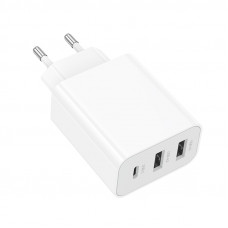 Мережевий зарядний пристрій BOROFONE BA105A Stellar three-port charger White (6941991125270)