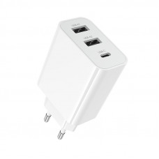 Мережевий зарядний пристрій BOROFONE BA105A Stellar three-port charger White (6941991125270)