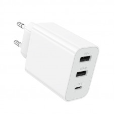 Мережевий зарядний пристрій BOROFONE BA105A Stellar three-port charger White (6941991125270)