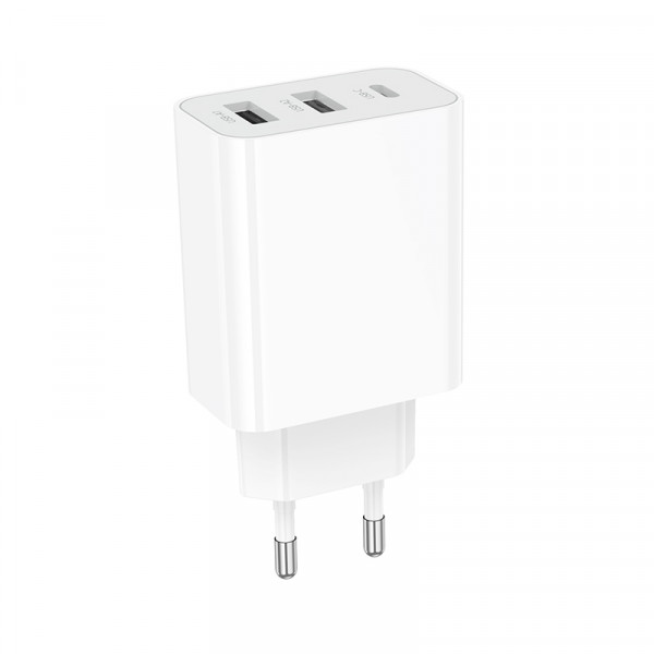 Мережевий зарядний пристрій BOROFONE BA105A Stellar three-port charger White (6941991125270)