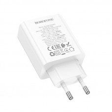 Мережевий зарядний пристрій BOROFONE BA108A Stellar PD30W+QC3.0 charger (EU) White (6941991125379)