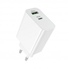 Мережевий зарядний пристрій BOROFONE BA108A Stellar PD30W+QC3.0 charger (EU) White (6941991125379)