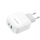 Мережевий зарядний пристрій BOROFONE BA46A Premium PD + QC3.0 18W Білий