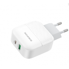 Мережевий зарядний пристрій BOROFONE BA46A Premium PD + QC3.0 18W Білий