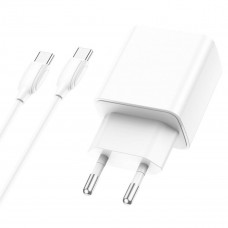 Мережевий зарядний пристрій BOROFONE BA67A PD20W+QC3.0 charger set(Type-C to Type-C) Білий