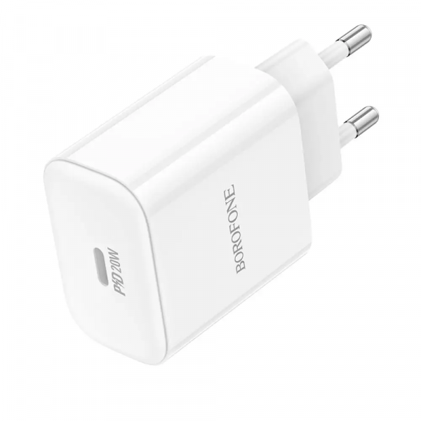 Мережевий зарядний пристрій BOROFONE BA81A single port PD20W charger(EU) White (6941991108181)