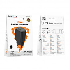 Мережевий зарядний пристрій BOROFONE BAS82A Star single port QC3.0 charger (EU) Black (6941991126703)