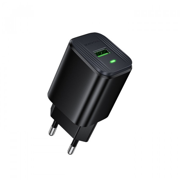 Мережевий зарядний пристрій BOROFONE BAS82A Star single port QC3.0 charger (EU) Black (6941991126703)