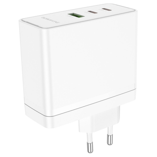 Мережевий зарядний пристрій BOROFONE BN11 Imperial PD100W three-port(2C1A) charger Білий