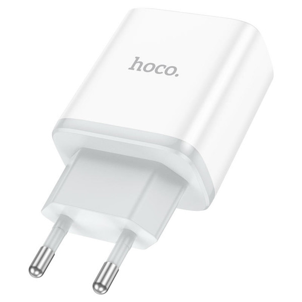 Мережевий зарядний пристрій HOCO C105A Stage dual port PD20W+QC3.0 charger Білий