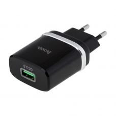 Мережевий зарядний пристрій HOCO C12Q Smart QC3.0 charger 18W Black (6931474716255)