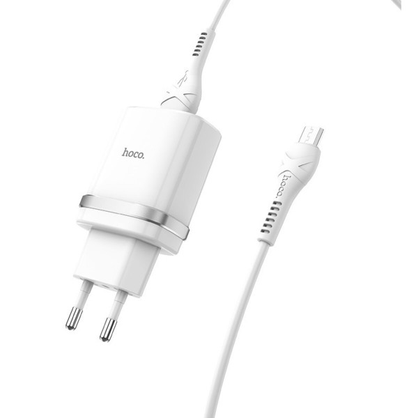 Мережевий зарядний пристрій HOCO C12Q Smart QC3.0 charger set(Micro) 18W Білий