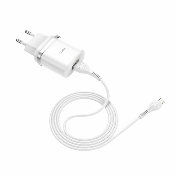 Мережевий зарядний пристрій HOCO C12Q Smart QC3.0 charger set(Micro) 18W Білий
