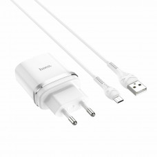Мережевий зарядний пристрій HOCO C12Q Smart QC3.0 charger set(Micro) 18W Білий