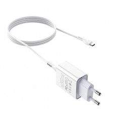 Мережевий зарядний пристрій HOCO C81A Asombroso single port charger set(Type-C) White (6931474727961)