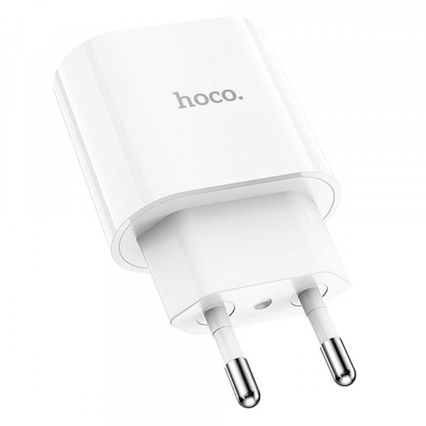 Мережевий зарядний пристрій HOCO C94A Metro single port PD20W charger set(Type-C to Type-C) White (6931474762191)
