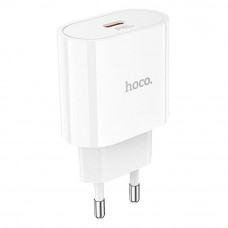 Мережевий зарядний пристрій HOCO C94A Metro single port PD20W charger set(Type-C to Type-C) White (6931474762191)