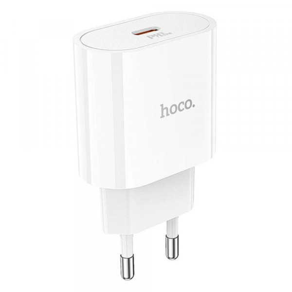 Мережевий зарядний пристрій HOCO C94A Metro single port PD20W charger set(Type-C to Type-C) White (6931474762191)