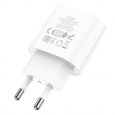 Мережевий зарядний пристрій HOCO C94A Metro single port PD20W charger set(Type-C to Type-C) White (6931474762191)