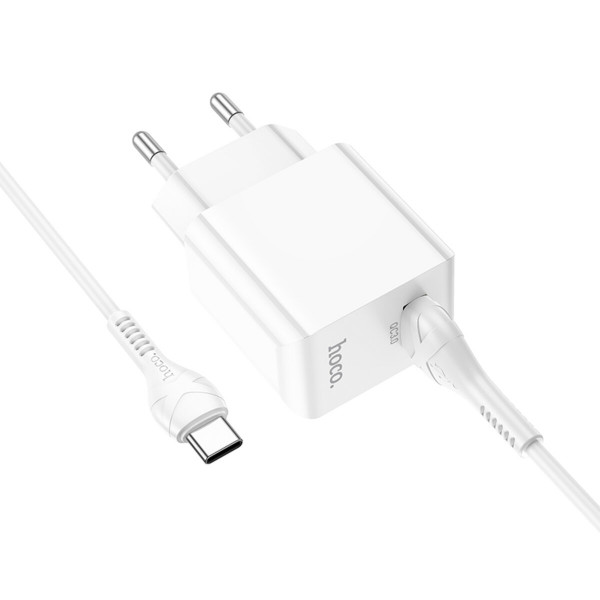Мережевий зарядний пристрій HOCO C98A Proton single port QC3.0 charger set(Type-C) Білий
