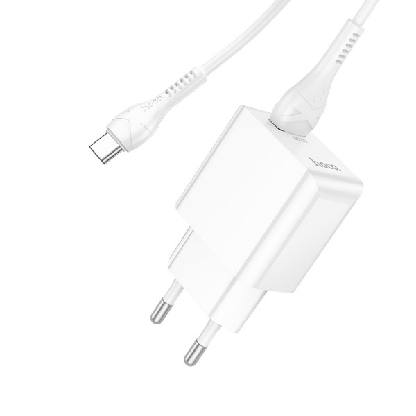 Мережевий зарядний пристрій HOCO C98A Proton single port QC3.0 charger set(Type-C) Білий