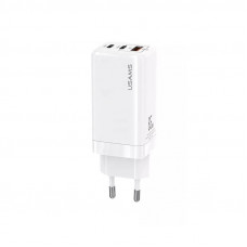 Мережевий зарядний пристрій Usams US-CC110 T33 65W 3 Ports GaN Mini Fast Charger білий