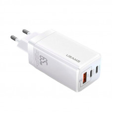 Мережевий зарядний пристрій Usams US-CC110 T33 65W 3 Ports GaN Mini Fast Charger білий